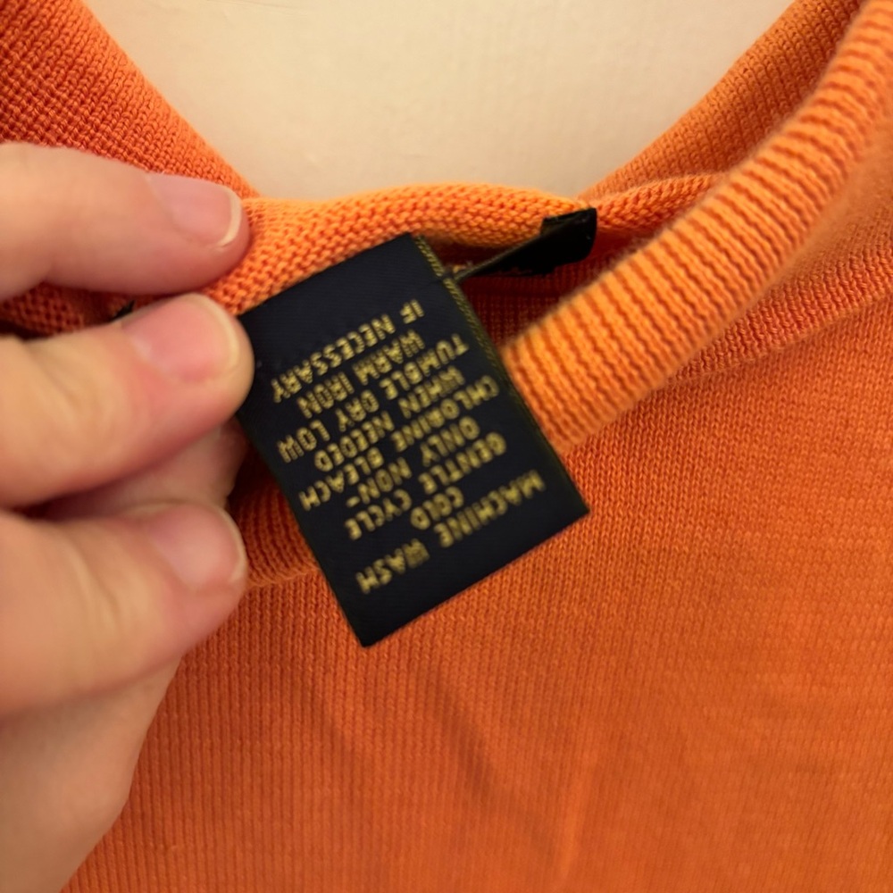 Brooks Brothers Orange 100% Prima Cotton Knit Polo Shirt XL Never Worn Golf - Picture 7 of 8